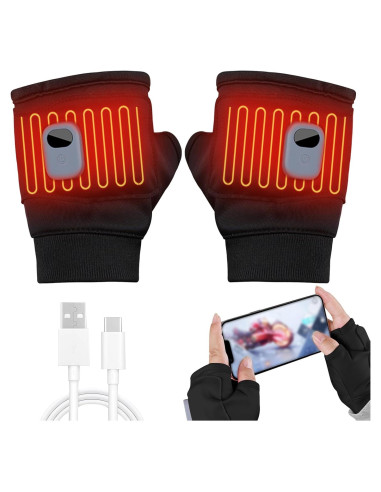 Guantes Calentados Recargables Putyhet para Mujeres - Negro