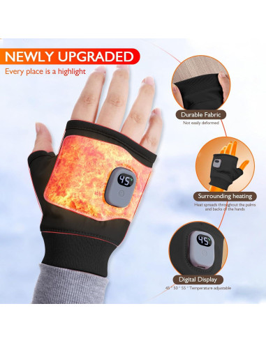 Guantes Calentados Recargables Putyhet para Mujeres - Negro