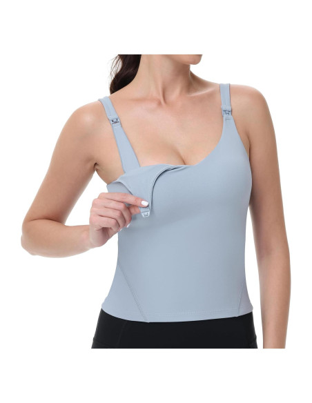 Camiseta de Lactancia V VOCNI para Ejercicio Azul Bebé Talla S Camiseta de Lactancia V VOCNI para Ejercicio Azul Bebé Talla S
