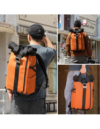 Mochila para cámara Besnfoto impermeable 20.7L naranja