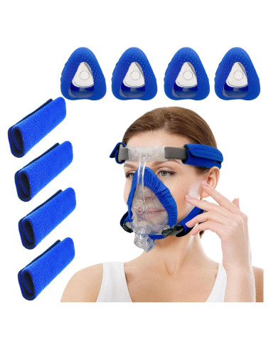 Paquete de 4 forros y 4 cubiertas CPAP playWooWgo Azul