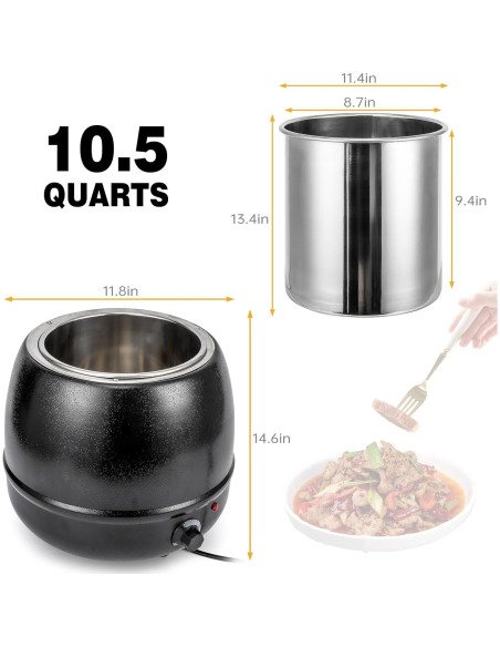 Calentador de Sopa Takywep 10.5L Control Temperatura Negro Calentador de Sopa Takywep 10.5L Control Temperatura Negro