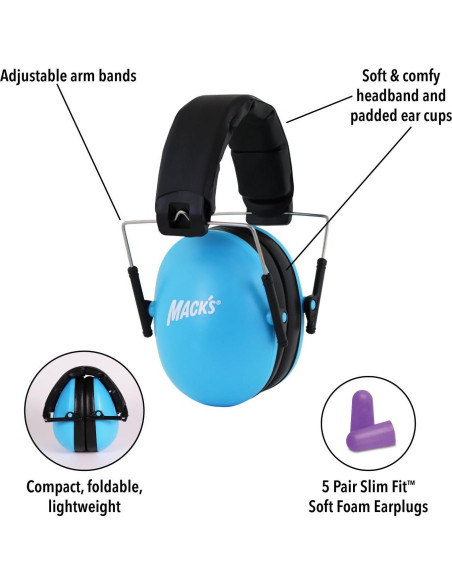 Auriculares de Protección Auditiva Mack's Double-Up Niños 30dB Auriculares de Protección Auditiva Mack's Double-Up Niños 30dB