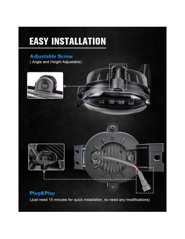 Luz de Niebla LED BICYACO para Dodge Ram 1500/2500/3500 2002-2009
