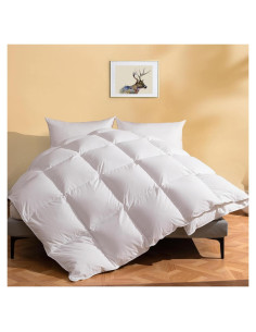 Edredón DWR de Plumas Super King Blanco 120x120 cm Ligero