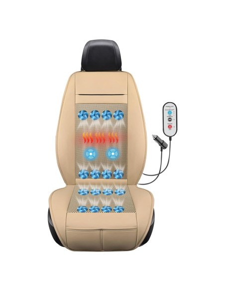 Funda de Asiento Enfriadora Fochutech 12V con Masaje Beige Funda de Asiento Enfriadora Fochutech 12V con Masaje Beige