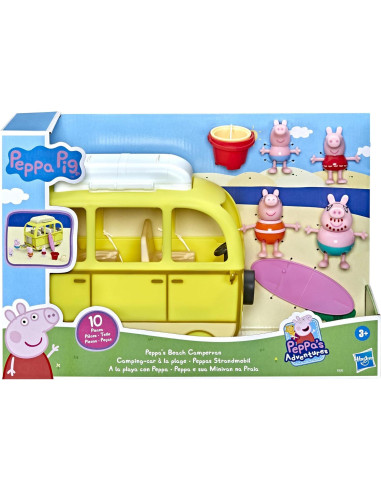 Camper de Playa Peppa Pig - Vehículo de Juguete 10 Piezas
