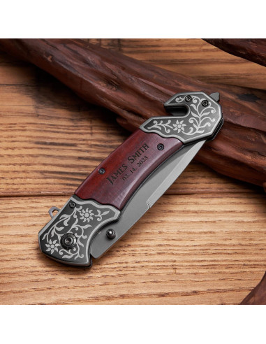 Cuchillo Plegable Personalizado KetDirect - 20 cm, Acero Inoxidable