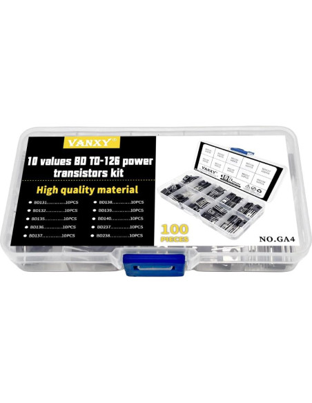 Kits de Transistores TO-126 VANXY 100 Piezas 10 Tipos Kits de Transistores TO-126 VANXY 100 Piezas 10 Tipos