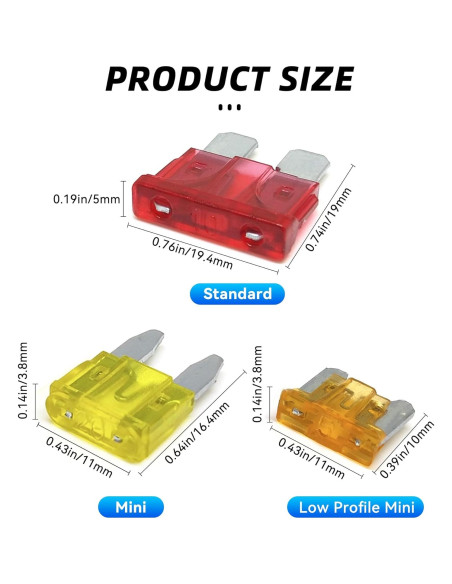 Kit de Fusibles Automotrices Tioollev 306PCS Estándar Mini Kit de Fusibles Automotrices Tioollev 306PCS Estándar Mini