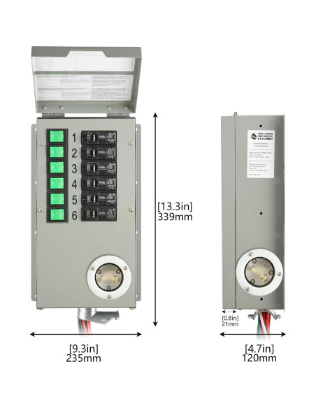 Interruptor de Transferencia HUNTKEY 30A 6 Circuitos 120V Interior Interruptor de Transferencia HUNTKEY 30A 6 Circuitos 120V Interior