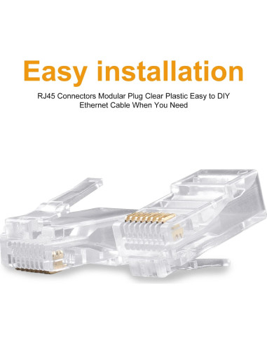 Conectores RJ45 SHD Cat6 Cat5e Cat5 50 Piezas Crimp