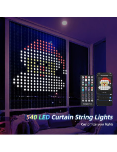Luces de Cortina LED WiFi Wigearss 540 RGB 2.1m x 1.5m IP44 2