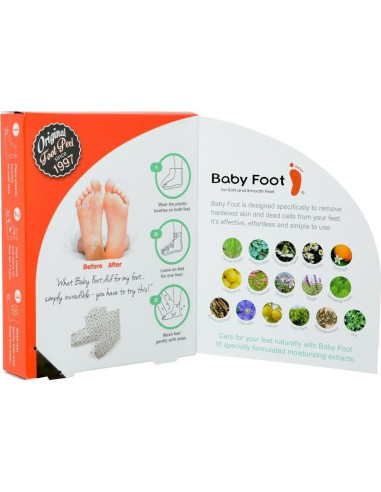 Exfoliante para Pies Baby Foot - Mascarilla Original para Hombres - Aroma a Menta - 1 Par