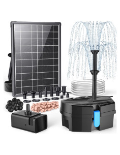 Bomba de Fuente Solar POPOSOAP 8W con Kit de Filtro para Estanque