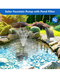 Bomba de Fuente Solar POPOSOAP 8W con Kit de Filtro para Estanque 2