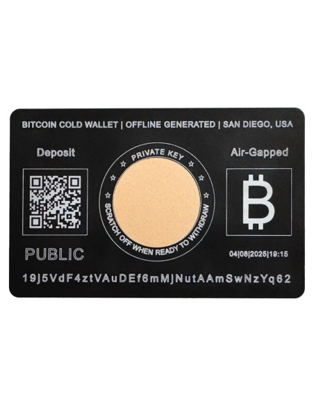 Tarjeta de Billetera Fría Bitcoin BTC20 de Metal 27g Tarjeta de Billetera Fría Bitcoin BTC20 de Metal 27g