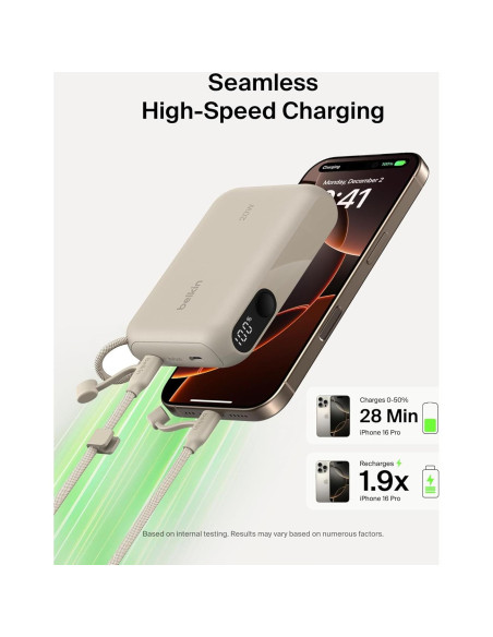 Cargador Portátil Belkin 10,000mAh USB-C 20W Pantalla Digital Cargador Portátil Belkin 10,000mAh USB-C 20W Pantalla Digital
