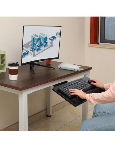 Bandeja de Teclado Ergonómica KAZAKA 63.5x25 cm Negro