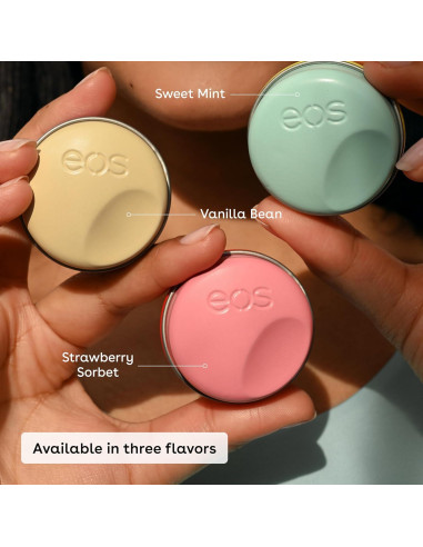 Bálsamo Labial Vegano eos Frijol de Vainilla 100% Natural Pack 2