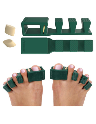Separadores de Dedos Ajustables APEX - Silicona Verde - 4 Piezas