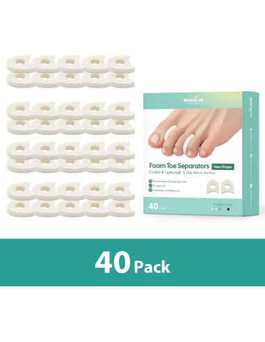Separadores de Dedos de Espuma Welnove - 40 Piezas para Alivio