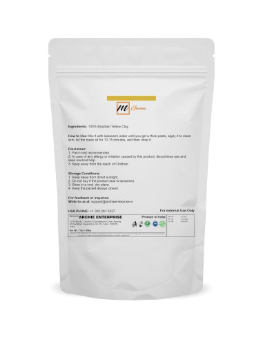 Polvo de Arcilla Amarilla Brasileña 100% Natural 454g
