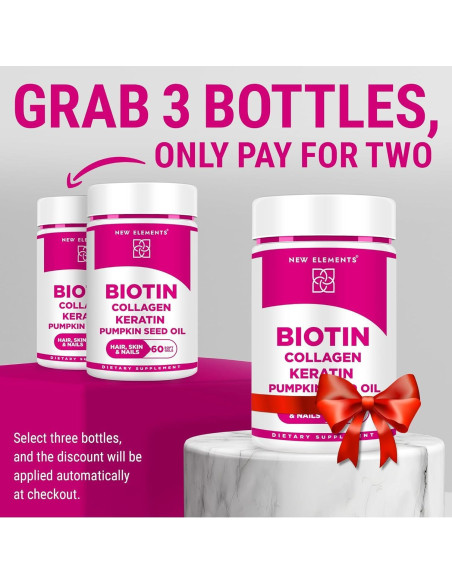 Suplemento de Biotina 10000mcg New Elements para Cabello y Piel Suplemento de Biotina 10000mcg New Elements para Cabello y Piel