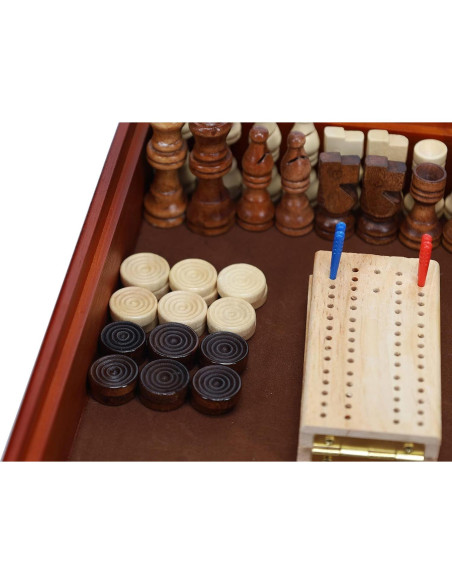 Conjunto de Juegos de Mesa 7 en 1 WE Games - Madera de Nogal 30.48 cm Conjunto de Juegos de Mesa 7 en 1 WE Games - Madera de Nogal 30.48 cm