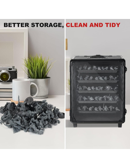 Estuche de Aluminio para Miniaturas con Cerradura y Carrito Estuche de Aluminio para Miniaturas con Cerradura y Carrito