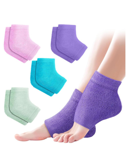 Calcetines Hidratantes de Talón Difuso TEAWOO 4 Pares para Pies Secos Calcetines Hidratantes de Talón Difuso TEAWOO 4 Pares para Pies Secos