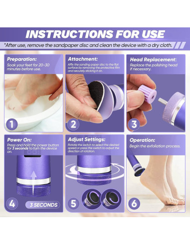 Removedor de Callos Eléctrico Saker 2 en 1 con 60 Discos