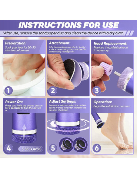 Removedor de Callos Eléctrico Saker 2 en 1 con 60 Discos