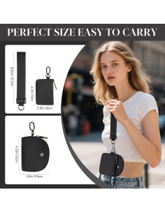 Cartera de Llave para Mujeres con Muñequera y Cierre Doble 2