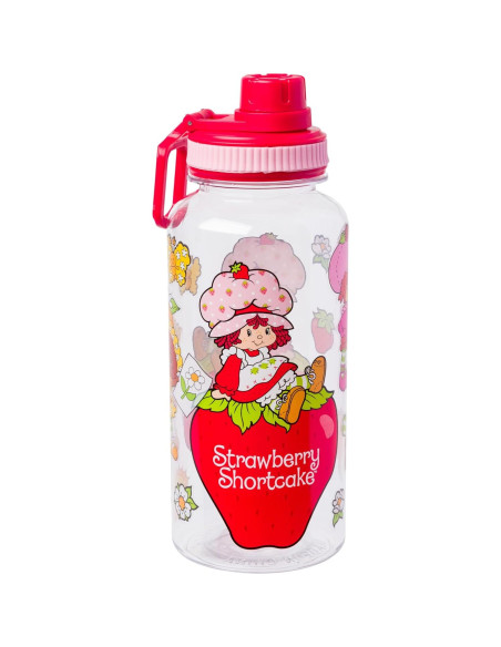 Botella de Plástico 0.95L Silver Buffalo con Stickers Pastel de Fresa Botella de Plástico 0.95L Silver Buffalo con Stickers Pastel de Fresa