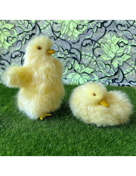 Paquete de 6 Figuras de Patos Peludos Amarillos - Decoración Primavera Paquete de 6 Figuras de Patos Peludos Amarillos - Decoración Primavera