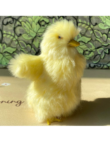 Paquete de 6 Figuras de Patos Peludos Amarillos - Decoración Primavera