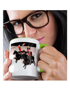 Taza de Cerámica 3dRose Soldados de Juguete Britlance 15oz Verde 2