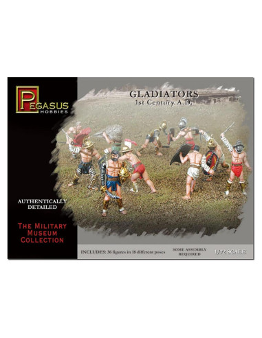 Kit de Modelismo Pegasus PG7100 Gladiadores 1/72 36 Figuras