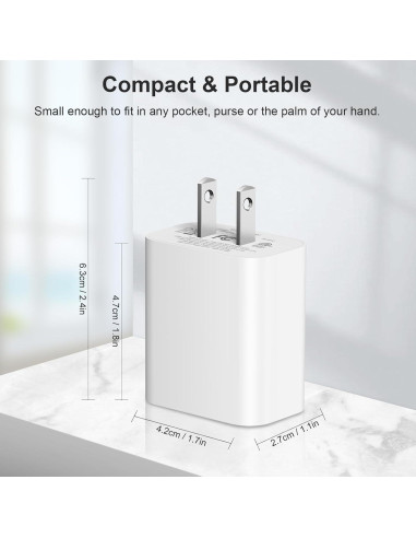 Cargador USB C 20W 4 Pack Shenzhen para iPhone y Android