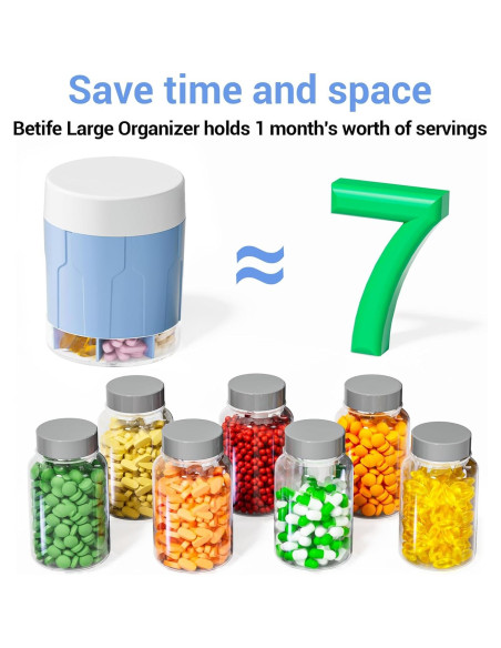 Organizador de Pastillas Semanal Betife Extra Grande Azul Organizador de Pastillas Semanal Betife Extra Grande Azul