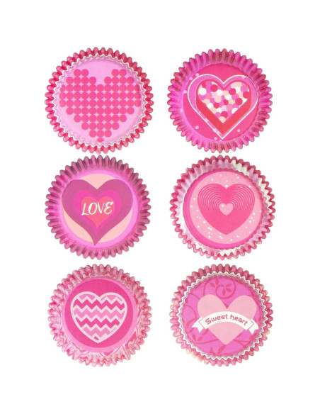 Forros de Cupcake San Valentín 300PCS qiqee Mini Corazón Forros de Cupcake San Valentín 300PCS qiqee Mini Corazón