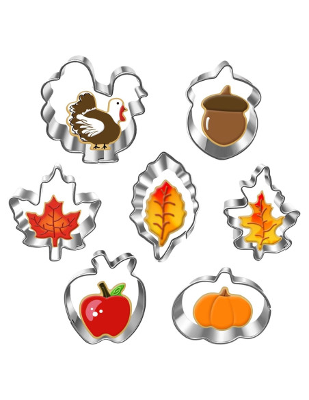 Juego de Cortadores de Galletas Mini Otoño Auktosmn - 7 Piezas Juego de Cortadores de Galletas Mini Otoño Auktosmn - 7 Piezas