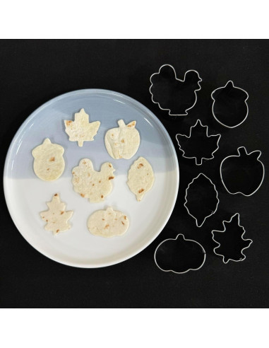 Juego de Cortadores de Galletas Mini Otoño Auktosmn - 7 Piezas