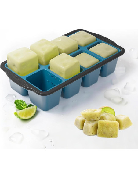 Bandeja de Hielo GORCI 2-Pack Silicona 16 Cubos 1.27 cm Bandeja de Hielo GORCI 2-Pack Silicona 16 Cubos 1.27 cm
