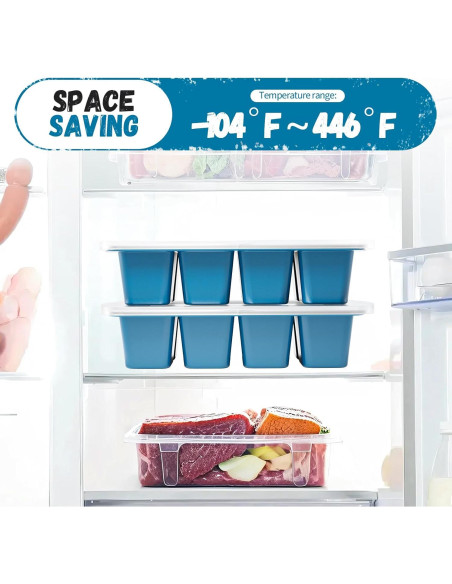 Bandeja de Hielo GORCI 2-Pack Silicona 16 Cubos 1.27 cm Bandeja de Hielo GORCI 2-Pack Silicona 16 Cubos 1.27 cm