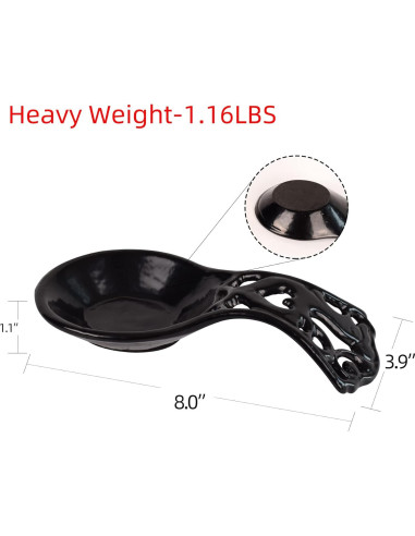 Soporte para Cucharas de Hierro Fundido MINLUFUL Negro 20.3x9.9cm