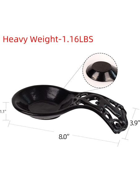 Soporte para Cucharas de Hierro Fundido MINLUFUL Negro 20.3x9.9cm Soporte para Cucharas de Hierro Fundido MINLUFUL Negro 20.3x9.9cm