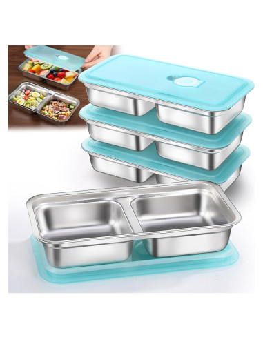Contenedores de Snack Reutilizables Tikmos - Acero Inoxidable 4 Pzas