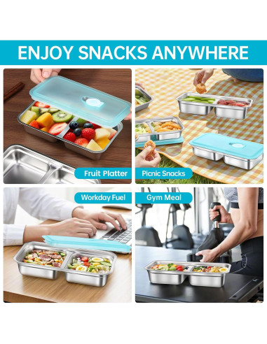 Contenedores de Snack Reutilizables Tikmos - Acero Inoxidable 4 Pzas